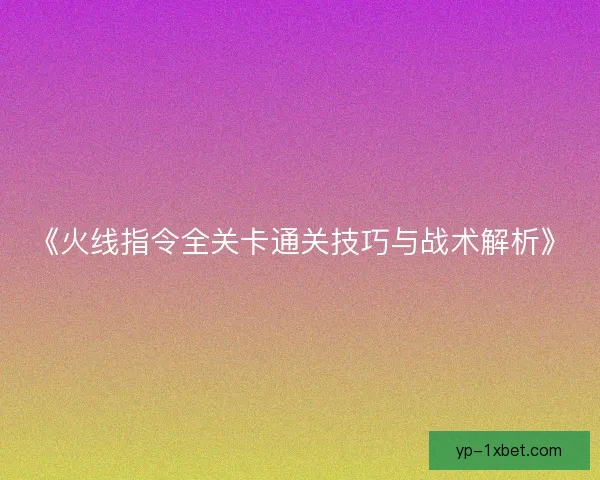 《火线指令全关卡通关技巧与战术解析》